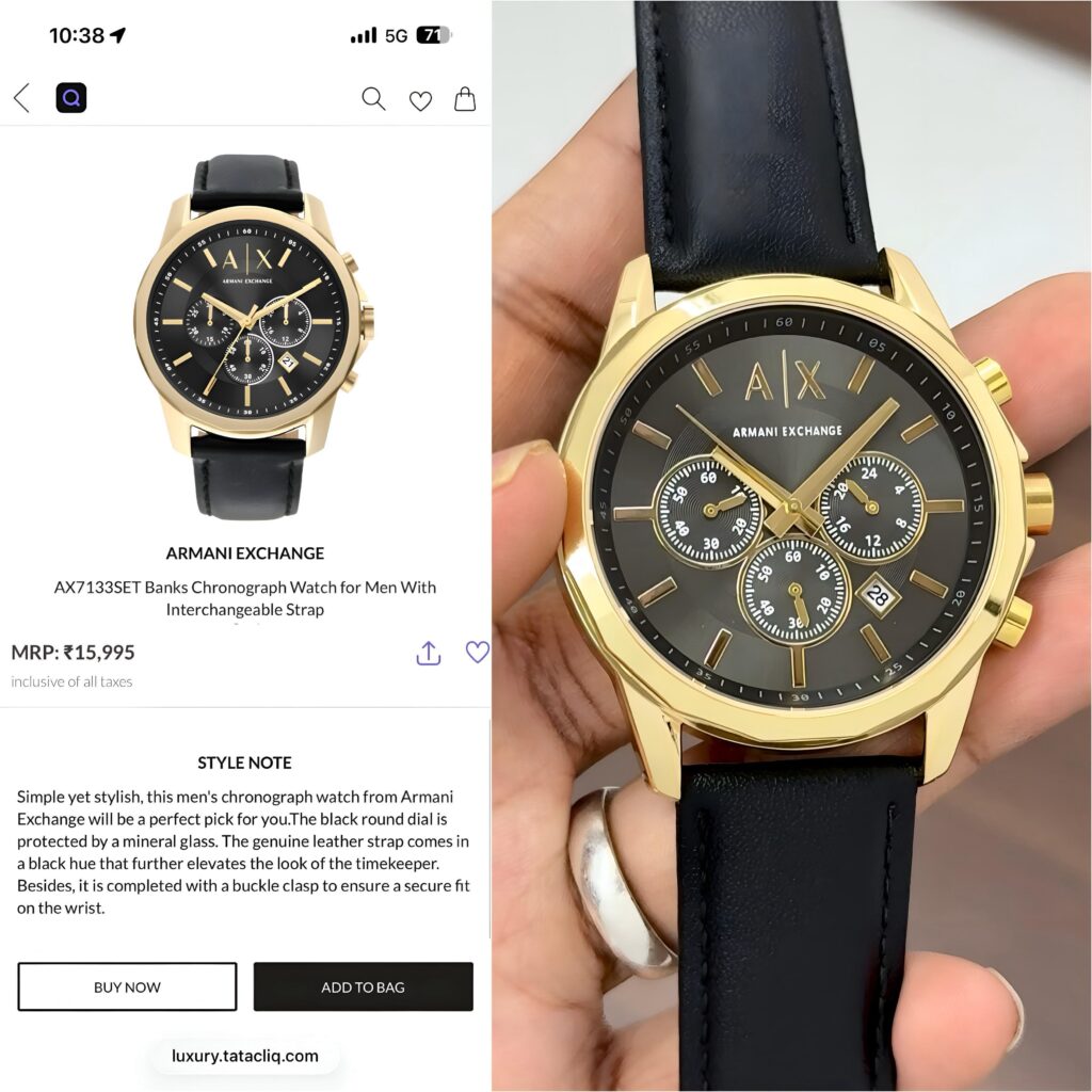 Armani Exchange Quartz Chronograph Black - Luxury Watchman