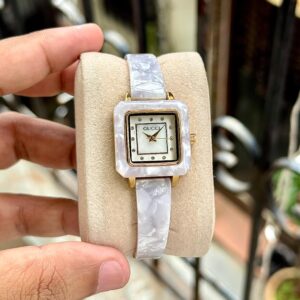 Gucci Acrylic Square White Dial
