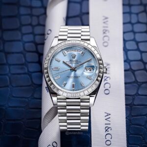 Rolex Day-Date Platinum Diamond Blue Dial