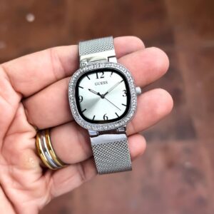 Guess Silver White Dial Quartz