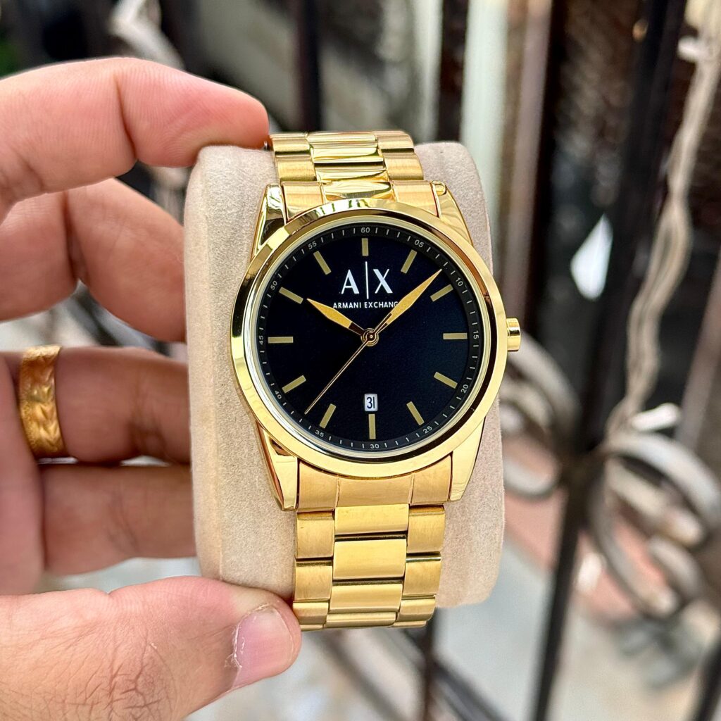 Armani Exchange Gold-Tone Black Dial - Luxury Watchman